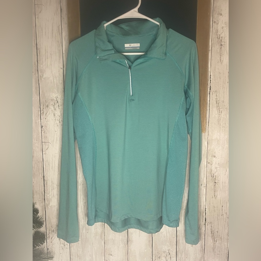 Columbia Women s Turquoise Blue 1/4 Zip Pullover Size large